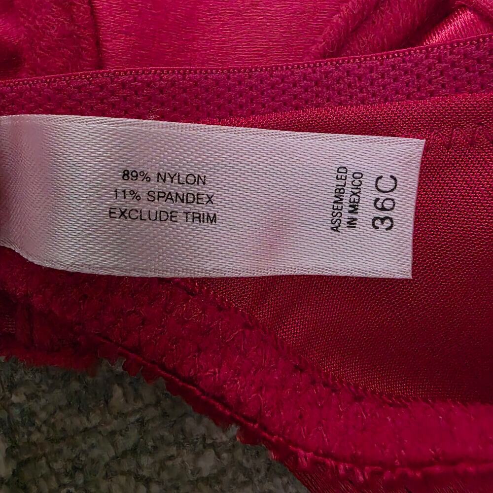Victoria's Secret Red Satin Vintage Underwire Bra 34C - Picture 6 of 9